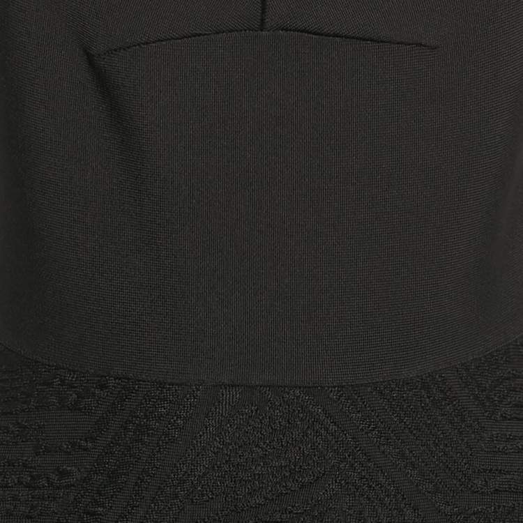 Pre Owned Roland Mouret Black Textured Knit Bodycon Dress M