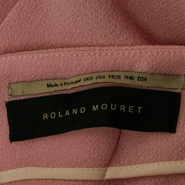 Pre Owned Roland Mouret Pink Wool Pleated Pencil Skirt S
