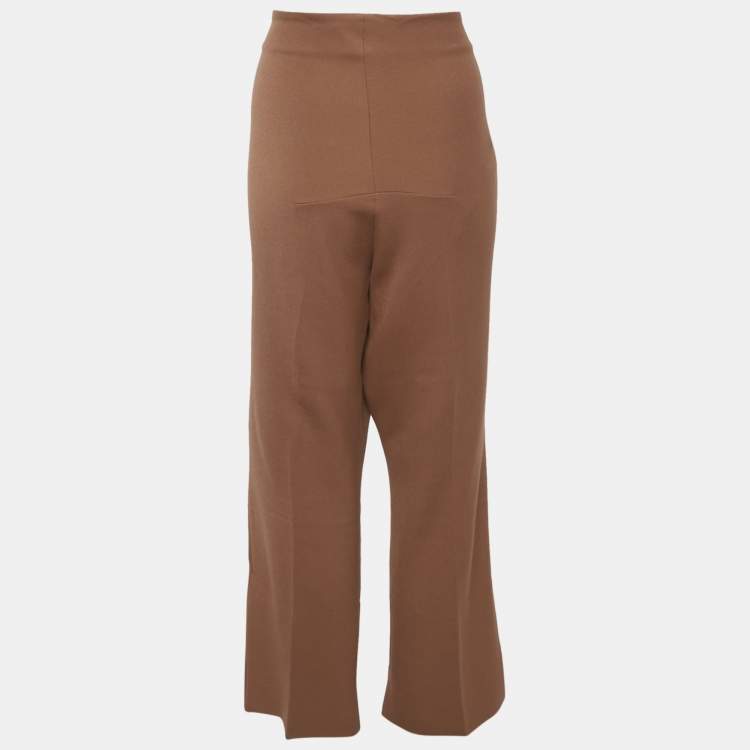 Pre Owned Roland Mouret Brown Crepe Trousers XL