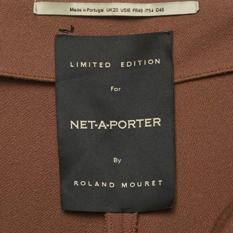 Pre Owned Roland Mouret Brown Crepe Trousers XL