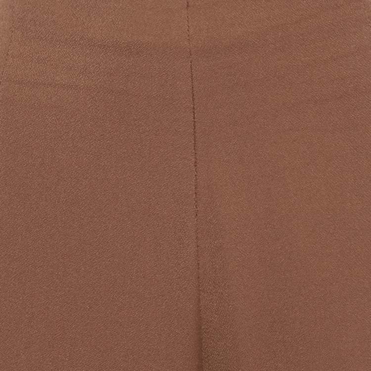 Pre Owned Roland Mouret Brown Crepe Trousers XL