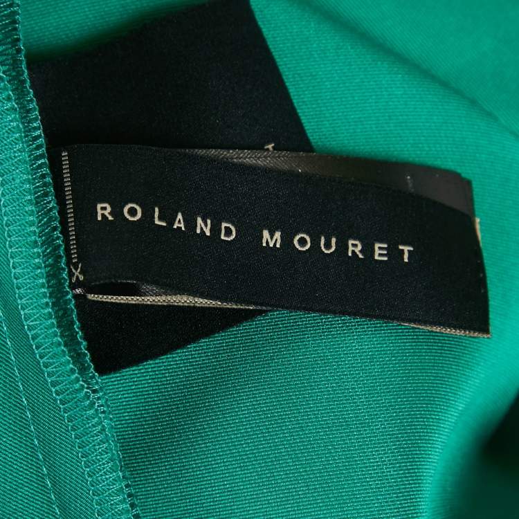 Pre Owned Roland Mouret Green Satin Asymmetric Gown M