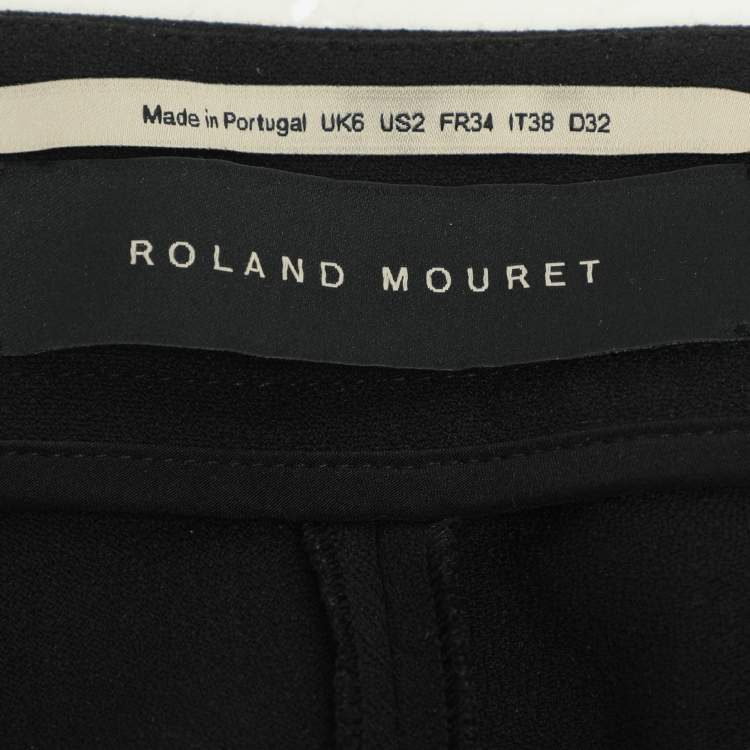 Pre Owned Roland Mouret Black Crepe Trousers S