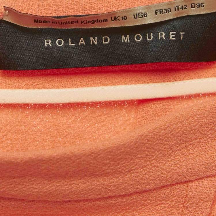 Pre Owned Roland Mouret Orange Wool Pencil Skirt M