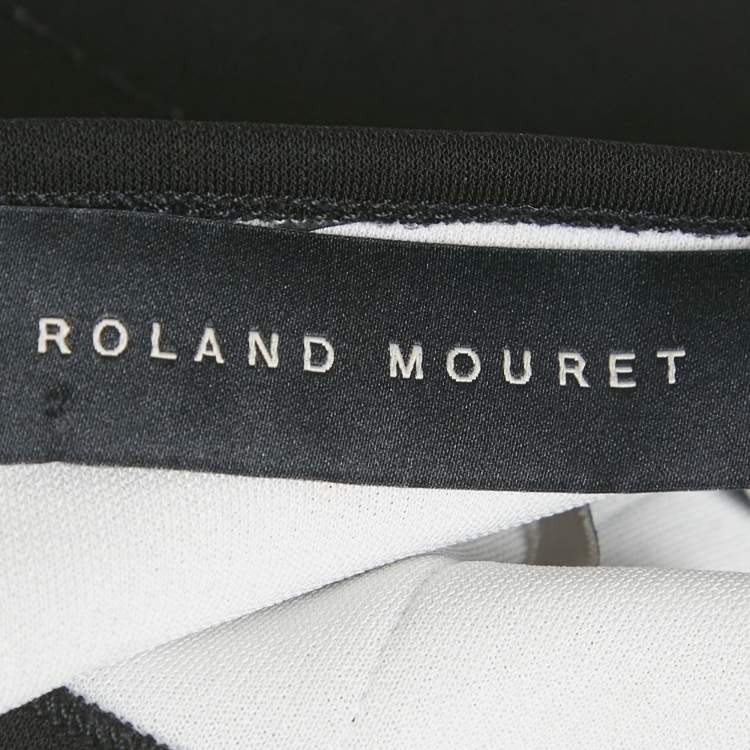 Pre Owned Roland Mouret Monochrome Halter Neck One Shoulder Scarf Top M