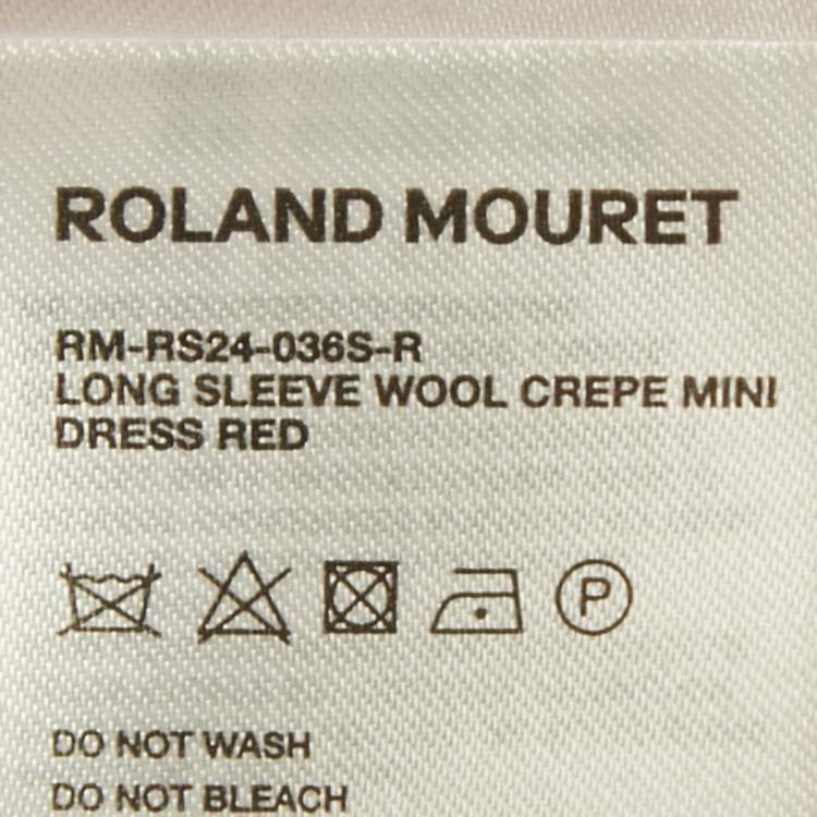 Pre Owned Roland Mouret Red Long Sleeve Wool Crepe Mini Dress S