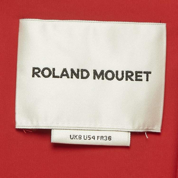 Pre Owned Roland Mouret Red Long Sleeve Wool Crepe Mini Dress S