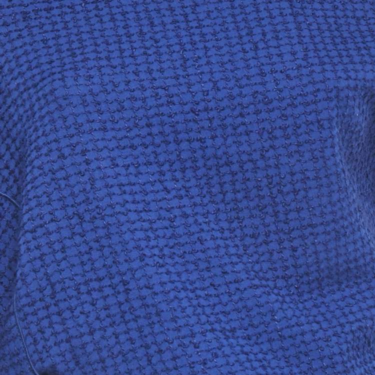 Pre Owned Roland Mouret Blue Tweed Ruffled Set L