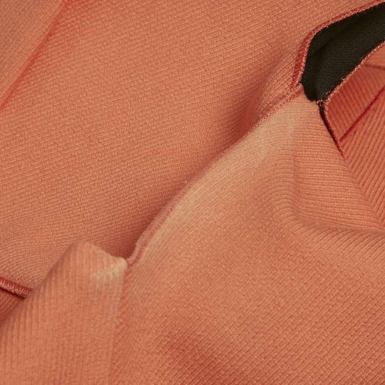 Pre Owned Roland Mouret Orange Cotton Sculpted Midi Dress S