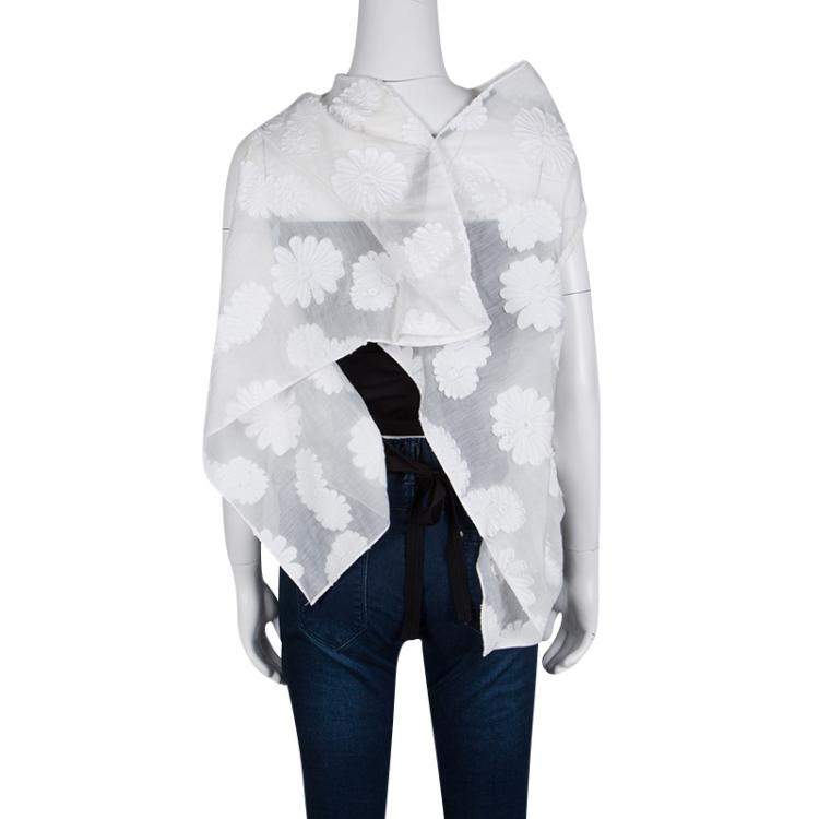 Pre Owned Roland Mouret Off White Cotton Daisy Fil Coupe Draped Eugene Top S