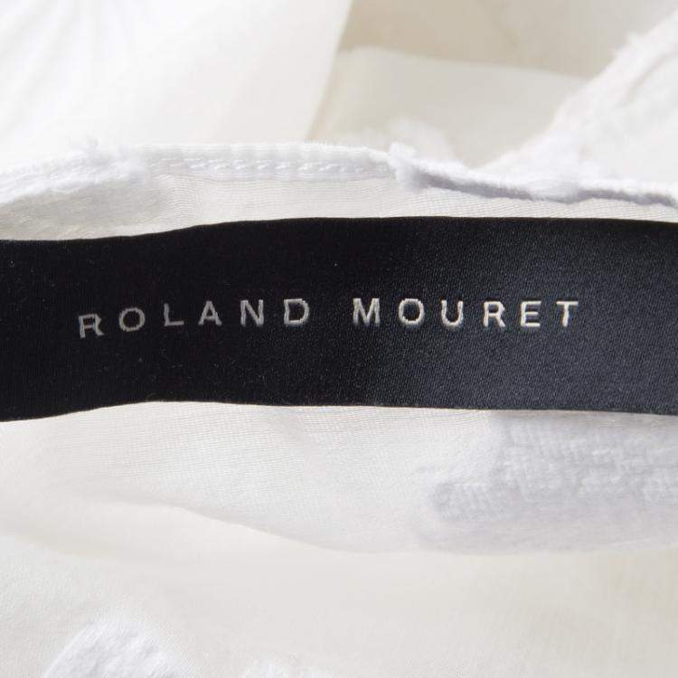 Pre Owned Roland Mouret Off White Cotton Daisy Fil Coupe Draped Eugene Top S