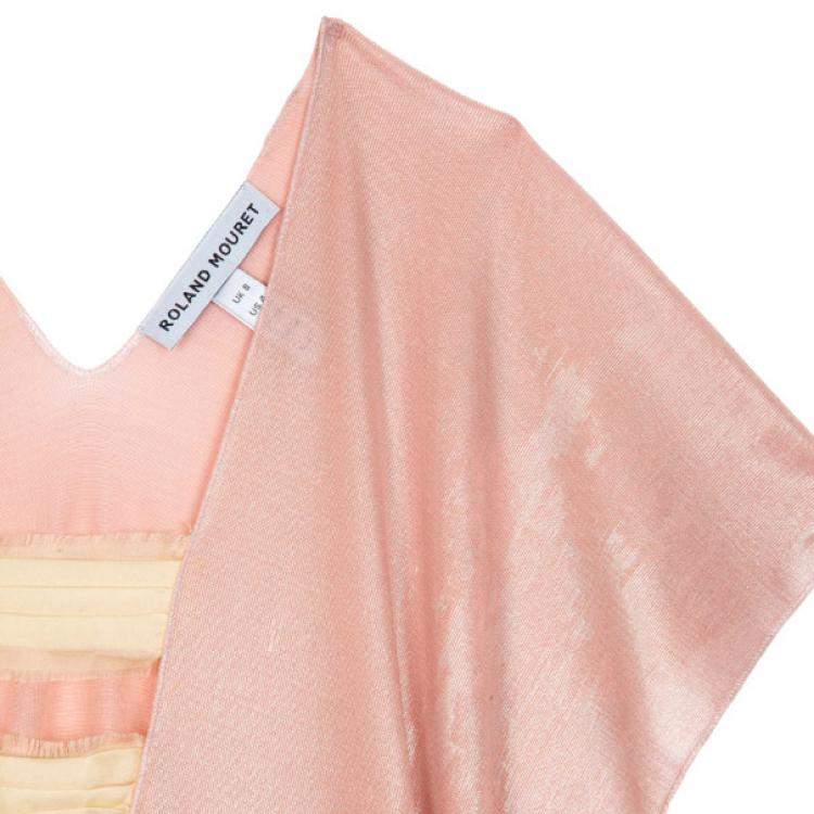 Pre Owned Roland Mouret Pink Metallic Stretch Top S