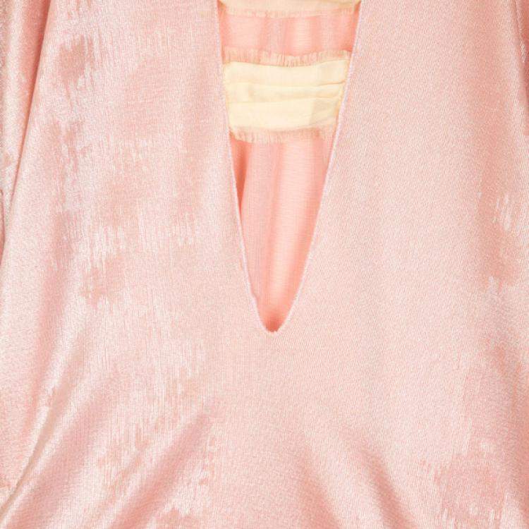 Pre Owned Roland Mouret Pink Metallic Stretch Top S