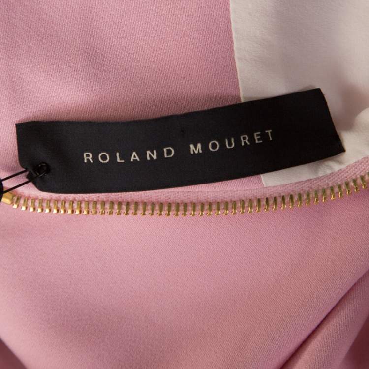Pre Owned Roland  Mouret Pink Criss-Cross Strap Detail Top L