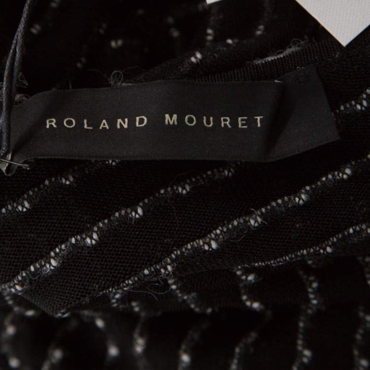 Pre Owned Roland Mouret Black Alpaca Weave Knit Charp Cape Overlay Top M