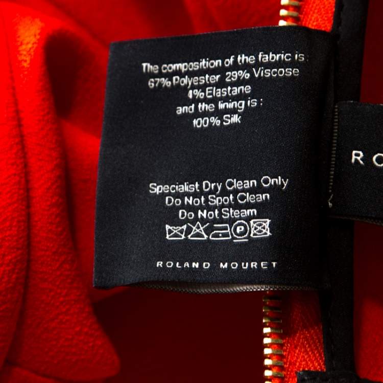 Pre Owned Roland Mouret Red Moss Crepe Stretch Peplum Top S