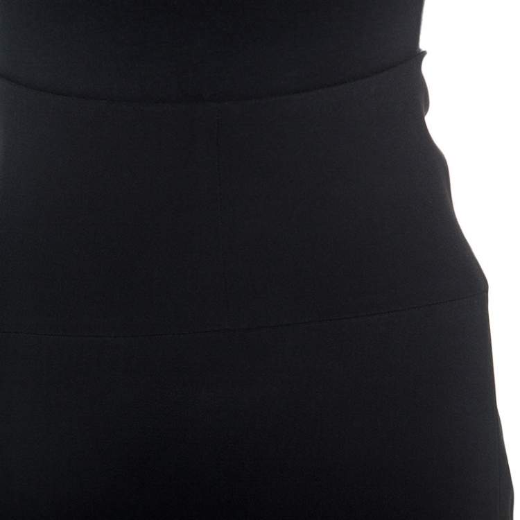 Pre Owned Roland Mouret Black Stretch Crepe Fit And Flare Aries Skirt L