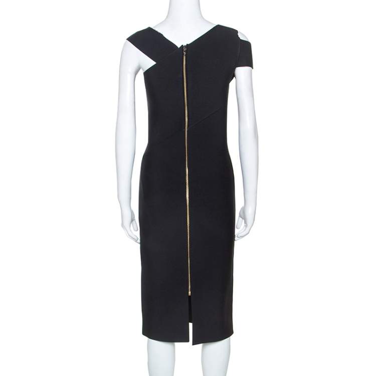 Pre Owned Roland Mouret Black Stretch Elsom Bodycon Dress M