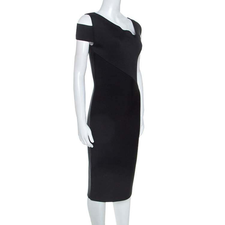 Pre Owned Roland Mouret Black Stretch Elsom Bodycon Dress M