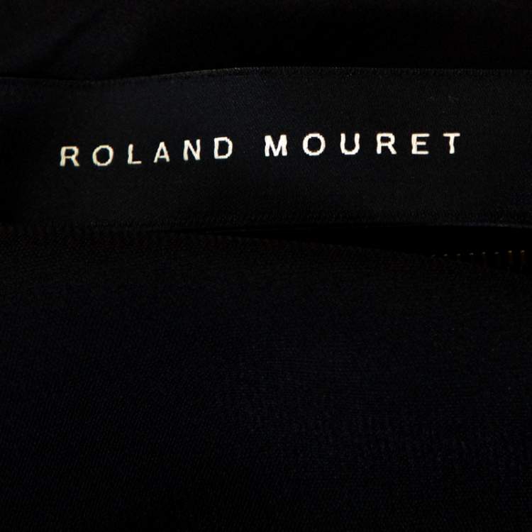 Pre Owned Roland Mouret Black Stretch Crepe & Lace Insert Sleeveless Jumpsuit L 