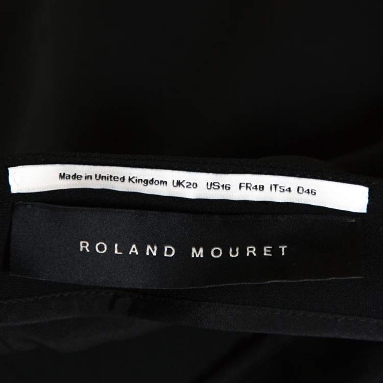 Pre Owned Roland Mouret Black Crepe Slit Detail Skirt XL 