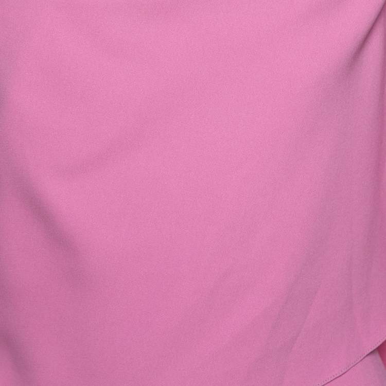 Pre Owned Roland Mouret Pink Crepe One Shoulder Amaral Dress S