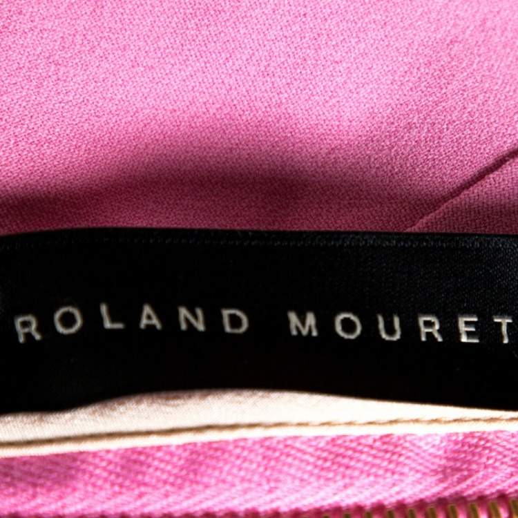 Pre Owned Roland Mouret Pink Crepe One Shoulder Amaral Dress S