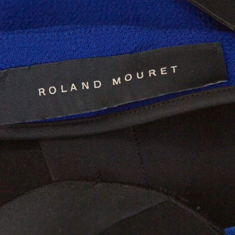 Pre Owned Roland Mouret Blue Wool One Shoulder Gown S