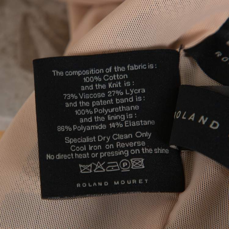 Pre Owned Roland Mouret Monochrome Striped Cotton Basketweave Layan Dress M