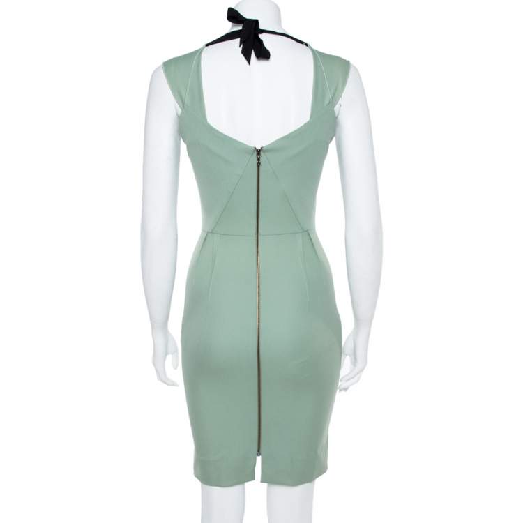 Pre Owned Roland Mouret Pastel Green Sleeveless Sheath Dress S