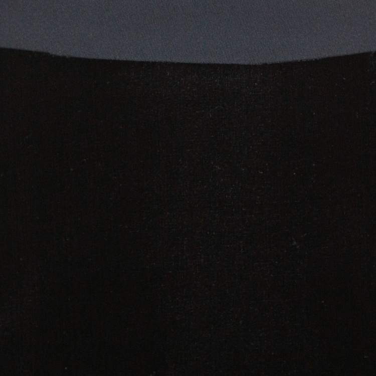 Pre Owned Roland Mouret Black Velvet & Crepe Paneled Pencil Skirt M
