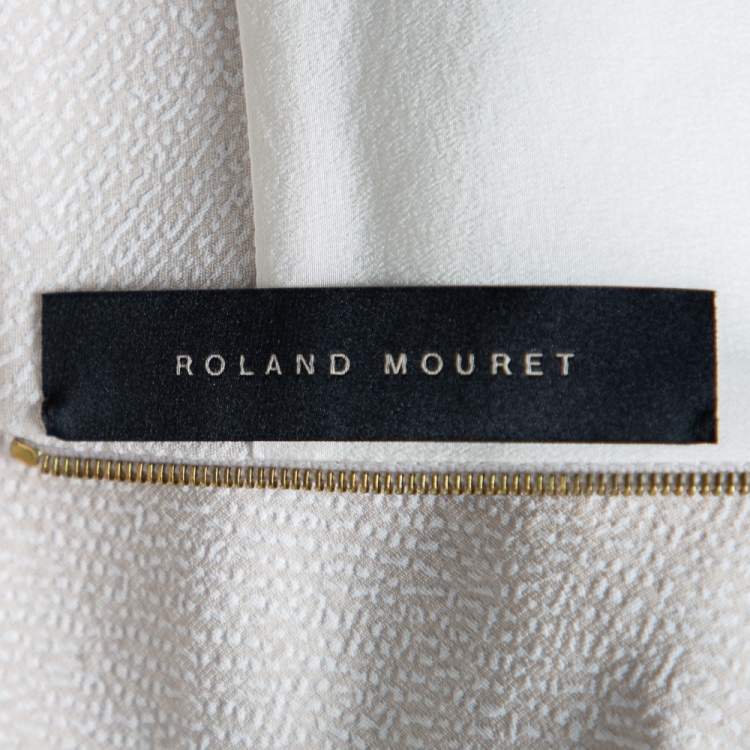 Pre Owned Roland Mouret Beige Textured Crepe Wicklow Angular Peplum Top S