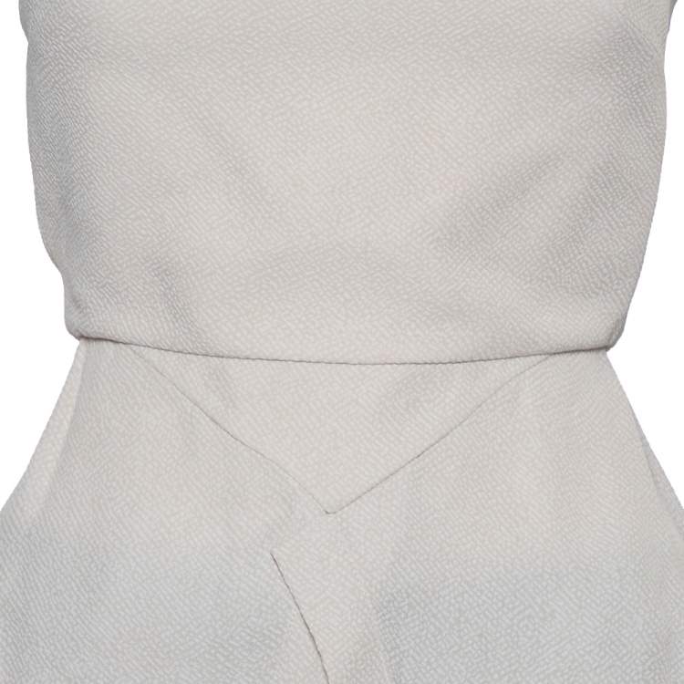 Pre Owned Roland Mouret Beige Textured Crepe Wicklow Angular Peplum Top S