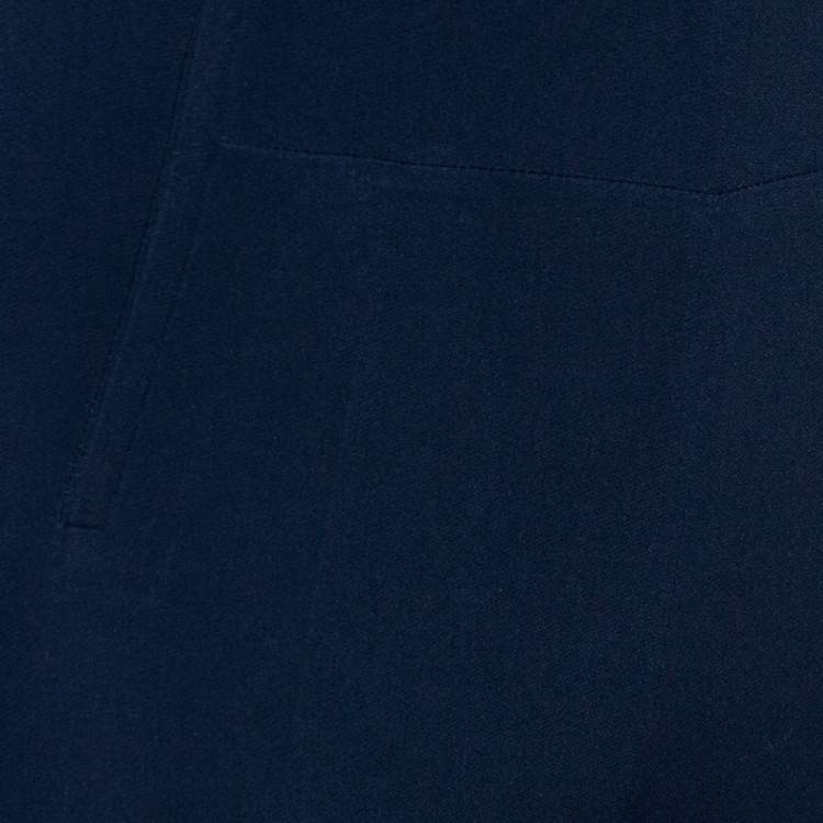 Pre Owned Roland Mouret Navy Blue Crepe Criss Cross Back Detail Sleeveless Jumpsuit S