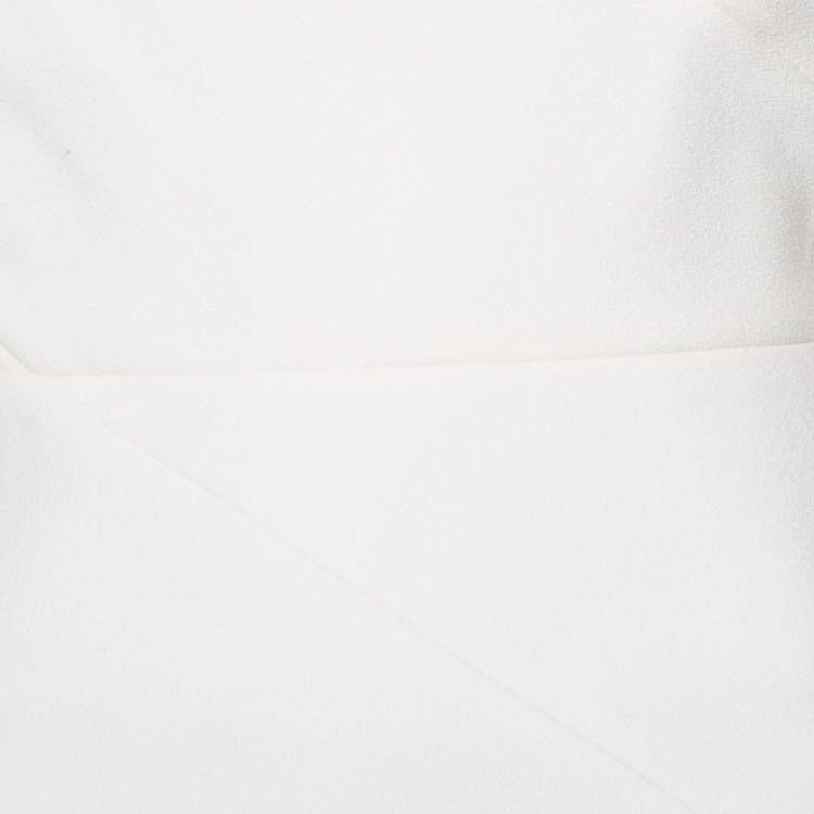Pre Owned Roland Mouret White Crepe Cutout Detail Panelled Florence Top S
