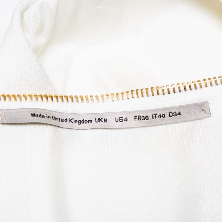 Pre Owned Roland Mouret White Crepe Cutout Detail Panelled Florence Top S