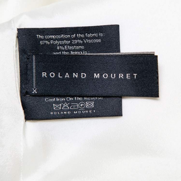 Pre Owned Roland Mouret White Crepe Cutout Detail Panelled Florence Top S