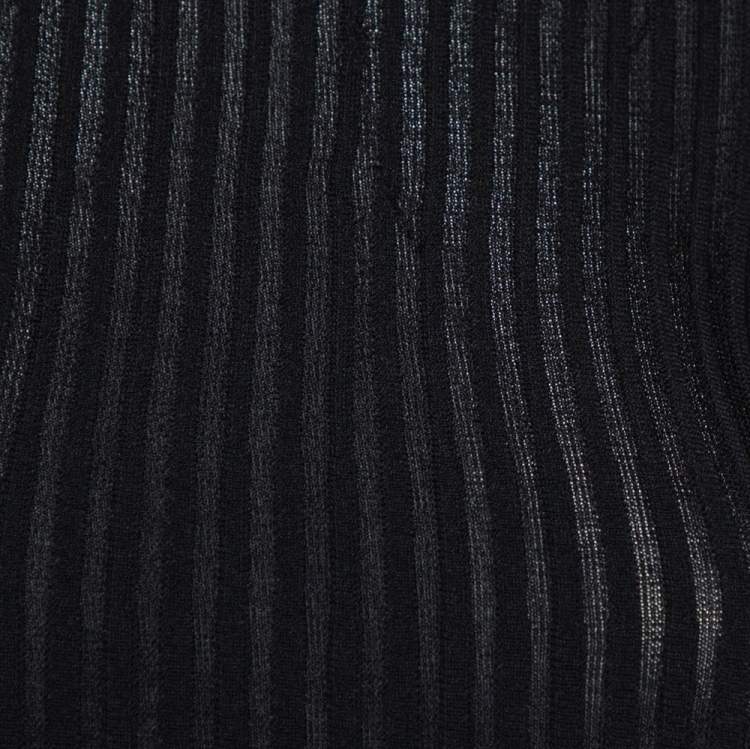 مملوكة مسبقًا Roland Mouret Black Panelled Knit Draped Detail Sleeveless Midi Dress S