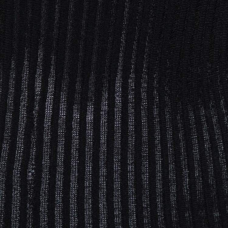 مملوكة مسبقًا Roland Mouret Black Panelled Knit Draped Detail Sleeveless Midi Dress S