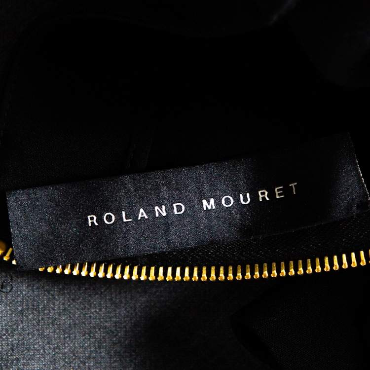 Pre Owned Roland Mouret Black Crepe Slit Detail Paneled Maxi Skirt S