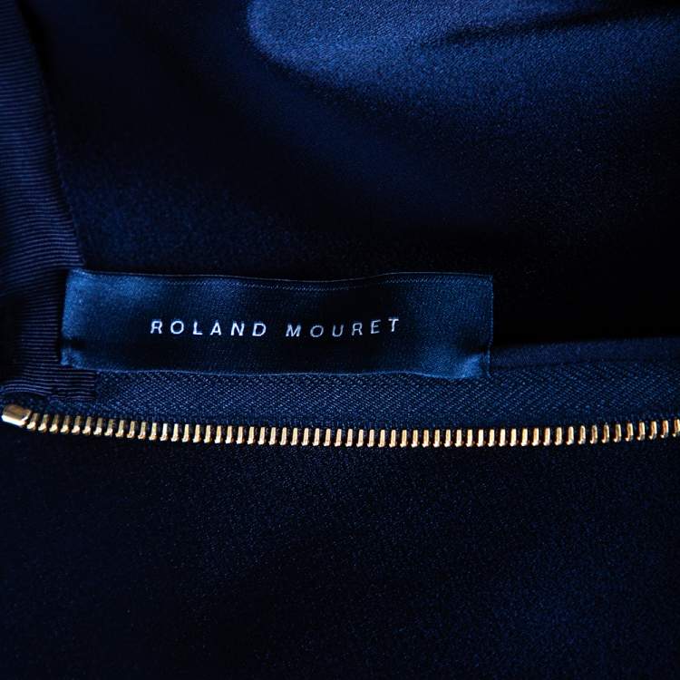Pre Owned Roland Mouret Black Sateen Paneled Aries Maxi Skirt M