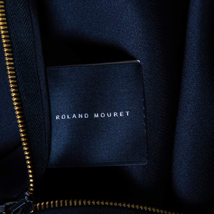 Pre Owned Roland Mouret Black Sateen Paneled Aries Maxi Skirt M