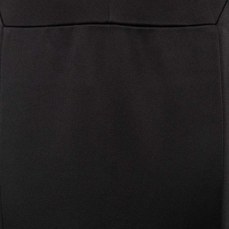 Pre Owned Roland Mouret Black Sateen Paneled Aries Maxi Skirt M