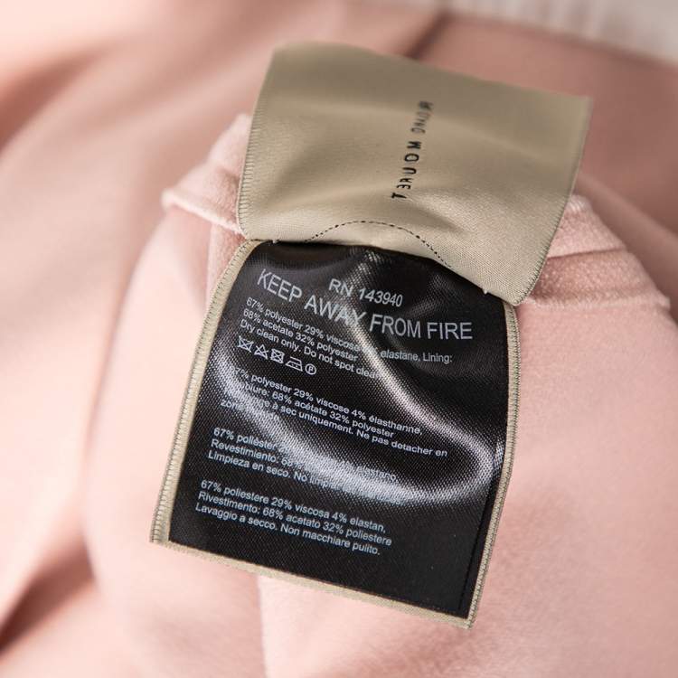 Pre Owned Roland Mouret Pink Crepe Asymmetric Neck Detail Midi Dress M 