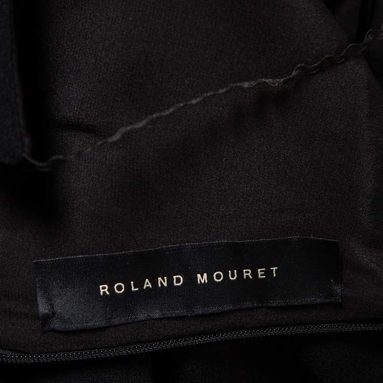 Pre Owned Roland Mouret Black Crepe And Silk Peplum Detailed Strapless Jumpsuit M 
