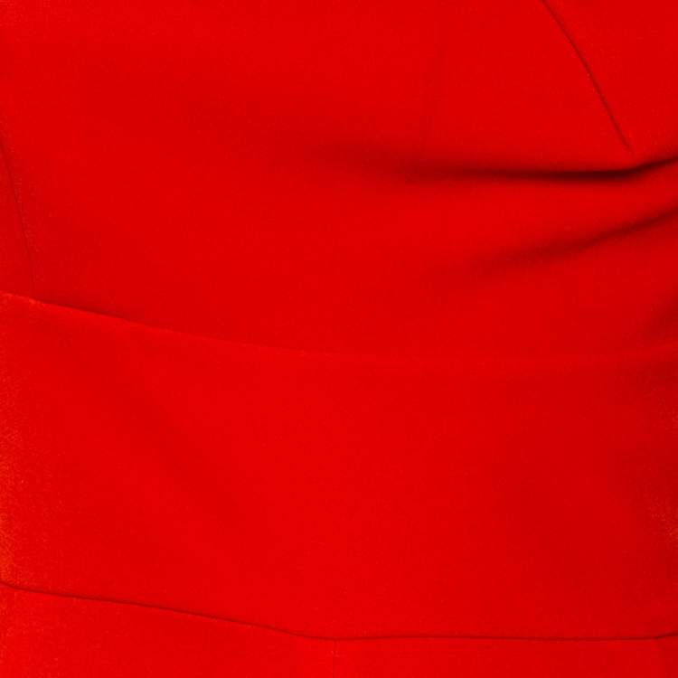 Pre Owned Roland Mouret Orange Crepe One Shoulder Colston Jumpsuit S