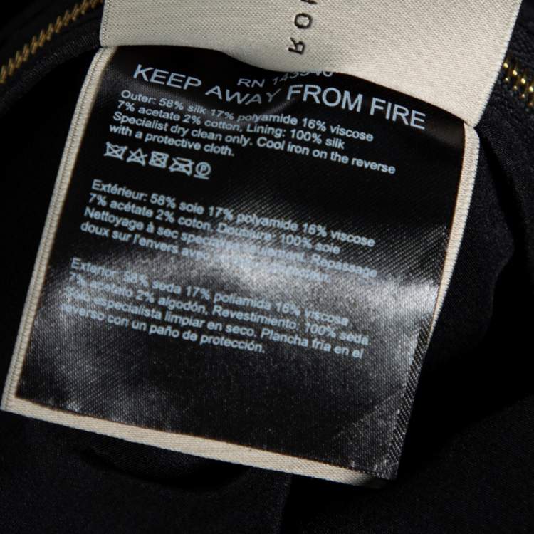 Pre Owned Roland Mouret Black Embellished Silk One-Shoulder Cocktail Gown M 