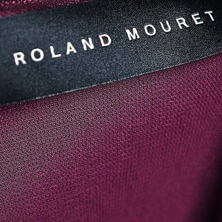 Pre Owned Roland Mouret Magenta Jersey Draped Detail Midi Dress L