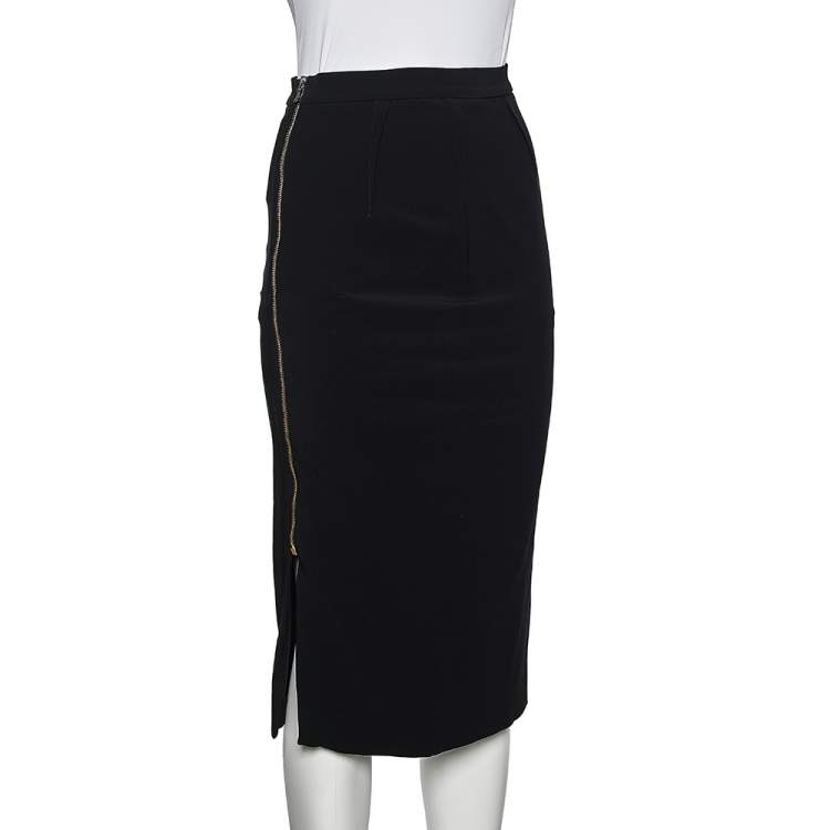 Pre Owned Roland Mouret Black Crepe Pencil Skirt M