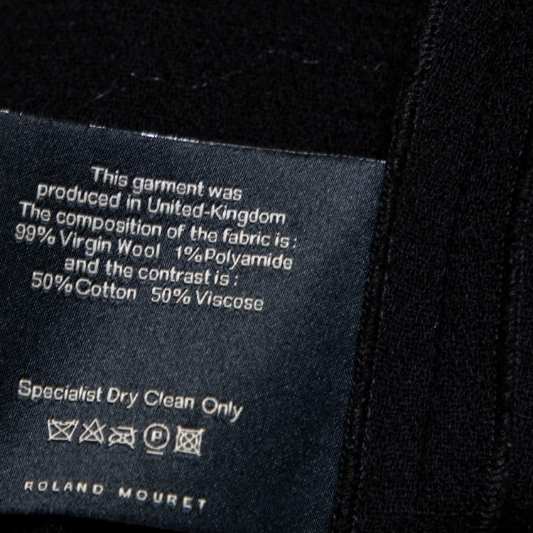 Pre Owned Roland Mouret Black Wool Peplum Hem Detail Dress M